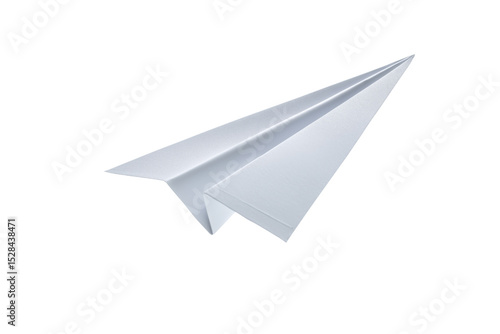 Free Download A simple white paper airplane, Isolated on transparent Background, perfect for creative projects and education. - GFXLoad