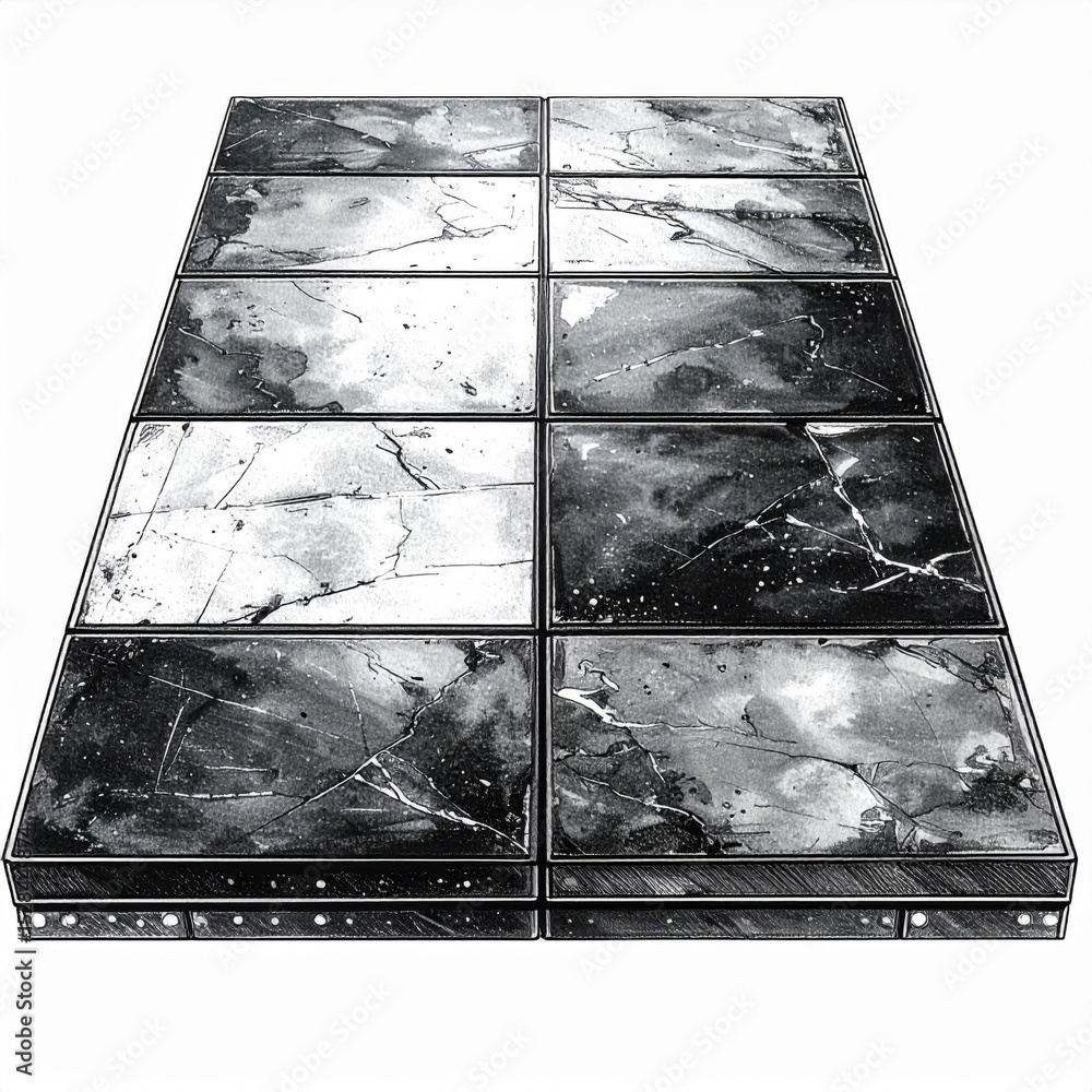 Fototapeta premium Gray and Black Stone Tiles Texture Background