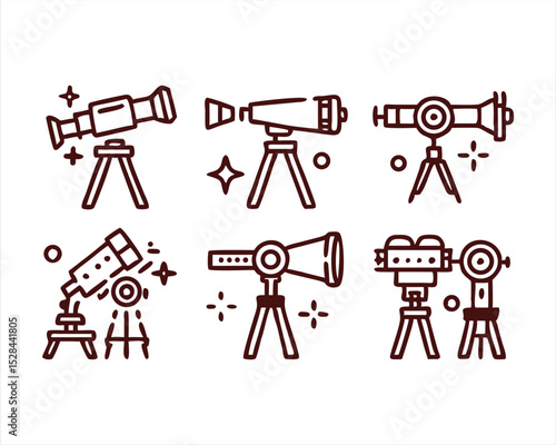 Telescope icon set