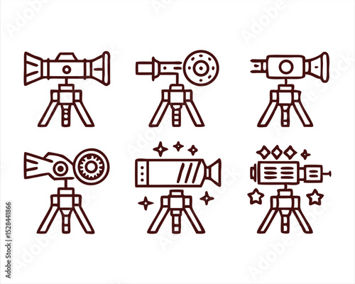 Telescope icon set