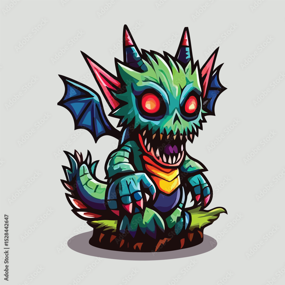 vector style cute unique monster mascot vector style cute unique monster mascot
