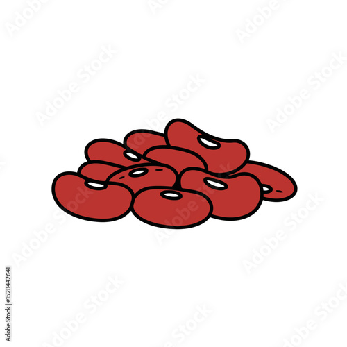 Pile of red kidney beans, vector illustration. Plant-based protein, healthy diet, vegan and vegetarian food ingredients. Agriculture and markets concept