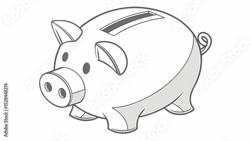 Cartoon Piggy Bank Illustration for Savings and Financial Concepts