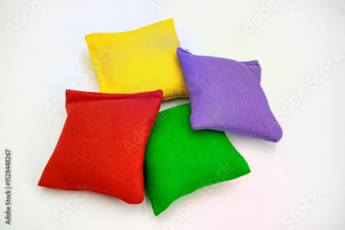 Bild auf Leinwand Bright and Colorful Beanbags for Play and Games