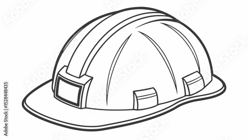 Line Art Illustration of a Hard Hat Safety Helmet Design