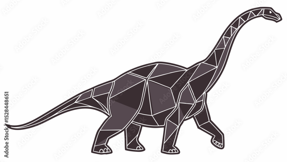 Obraz premium Geometric Illustration of a Sauropod Dinosaur