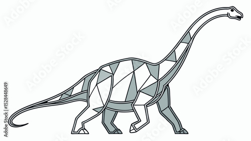 Geometric Illustration of a Prehistoric Sauropod