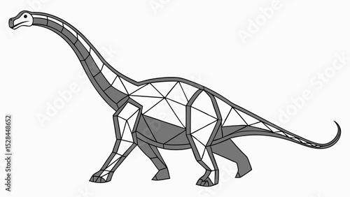Geometric LowPoly Sauropod Dinosaur Illustration