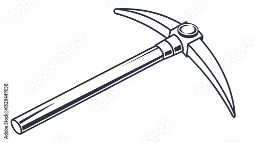 Vintage Illustration of a Pickaxe Mining Tool