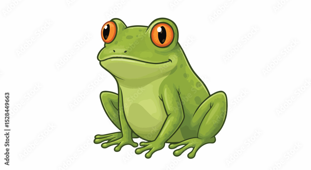 Obraz premium Green Frog with Orange Eyes