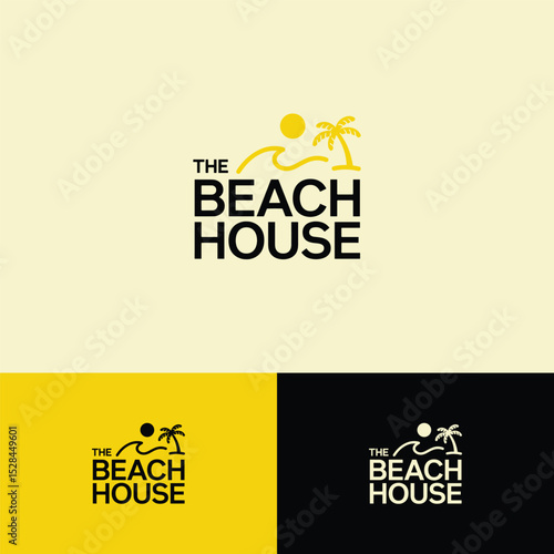 Beach house logo design template