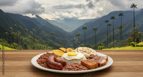 Typical breakfast in Colombia
