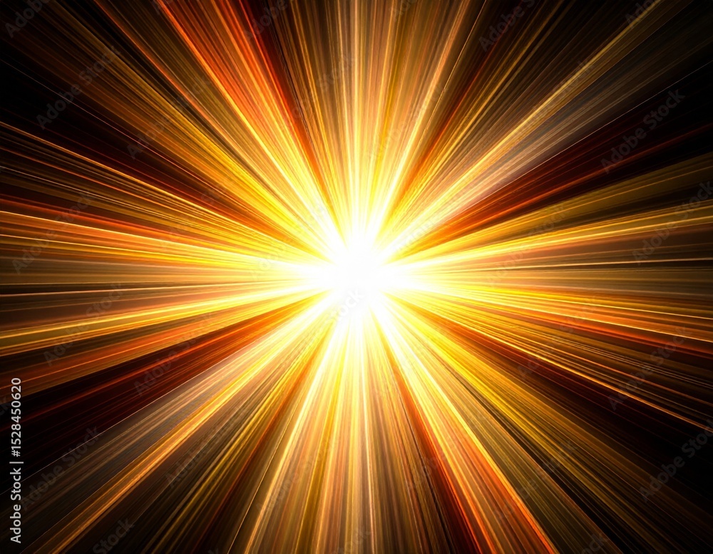 Obraz premium Bright Golden Light Burst Abstract Background