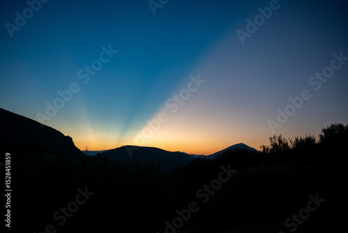 sunset in the mountains
