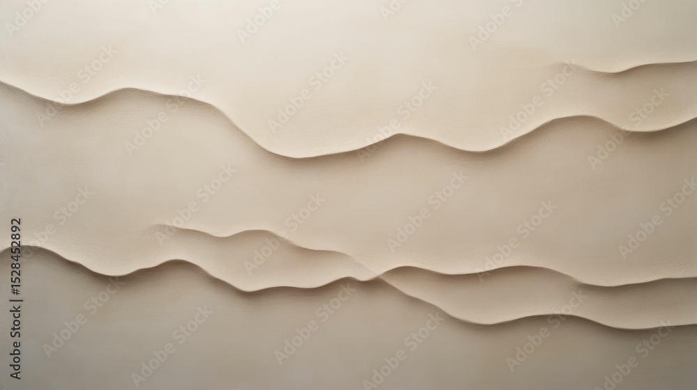 Obraz premium Beige textured surface, undulating waves.