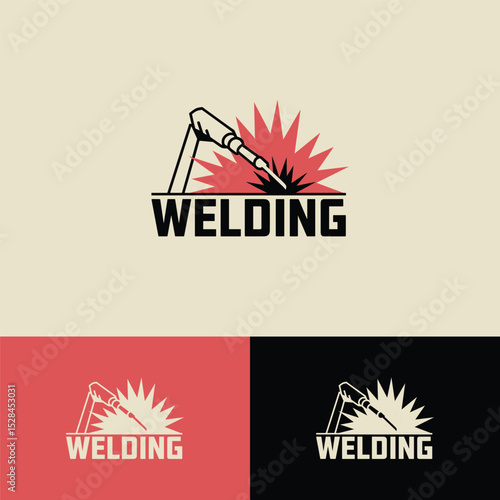 Welding logo design template