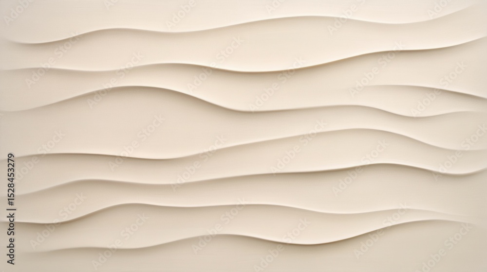 Fototapeta premium Beige surface with undulating, wavy lines.