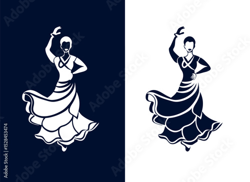 Elegant Flamenco Dancer Silhouette Vector - Spanish Dance Art