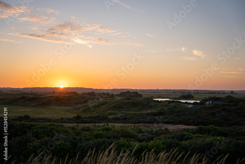 sunset over the field