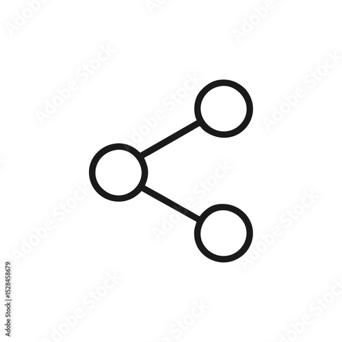Minimalist Share Icon in Flat Outline Style for Social Media Apps, Messaging Interfaces, and Collaboration Tools on Transparent SVG Background