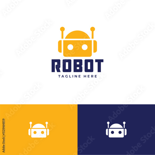 Robot logo design template