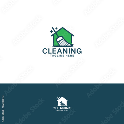 Cleaning logo design template