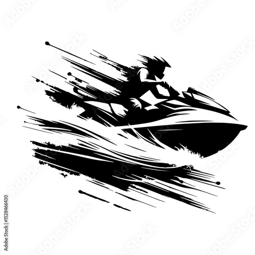 Jetski speed silhouette