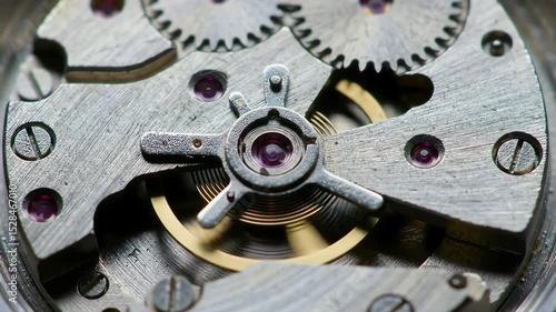 Wallpaper Mural Intricate Macro View of Mechanical Watch Movement with Oscillating Balance Wheel and Gears Torontodigital.ca