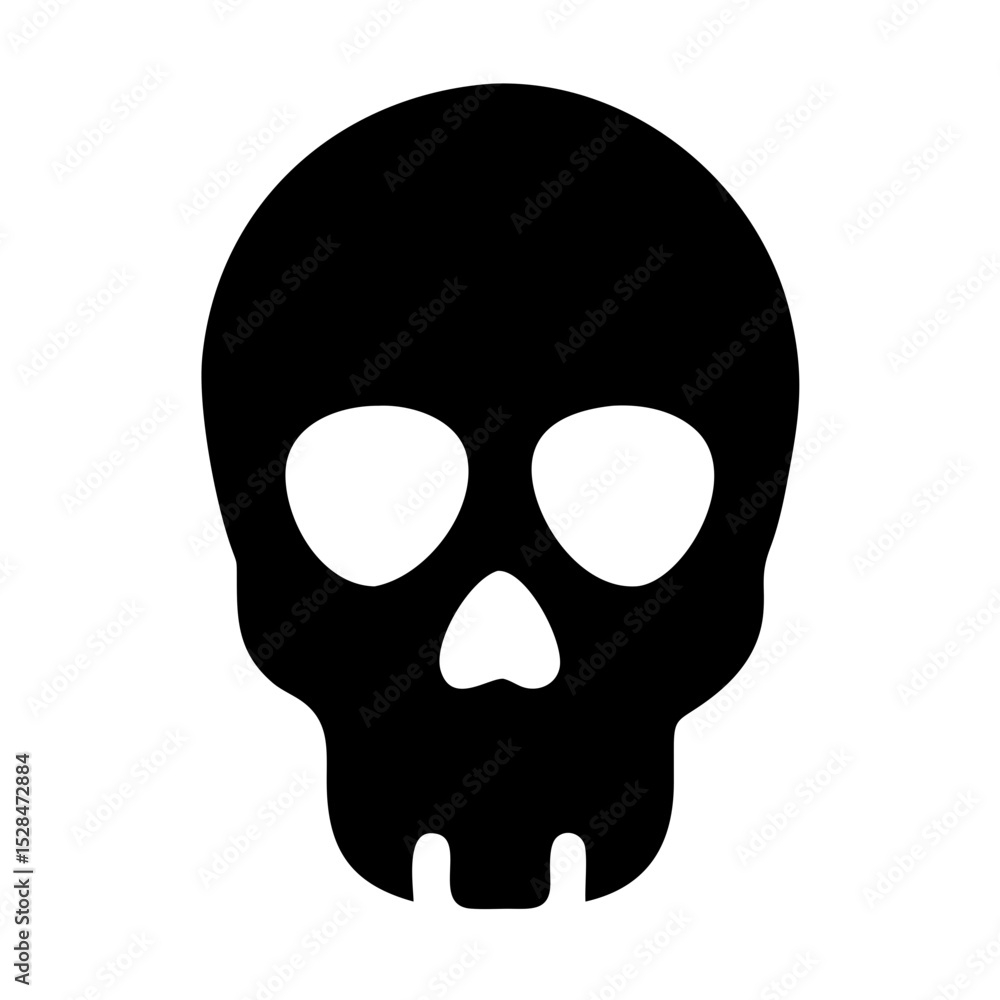 Vector Illustration of a Black Skull With Hollow Eyes and Nose for Various Creative Uses Vector Illustration of a Black Skull With Hollow Eyes and Nose for Various Creative Uses
