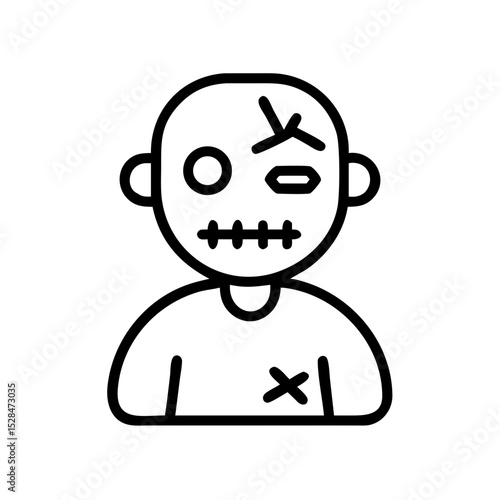 Unique Zombie and Monster Icon for Creative Projects, Halloween Themes, and Graphic Designs
