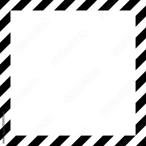 Square background with medium black and empty diagonal stripes, border frame, and transparent square center for Instagram.