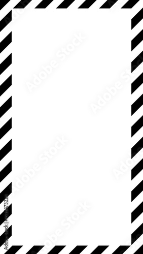 Vertical rectangle background with medium black and empty diagonal stripes, border frame, and transparent square center for Instagram.