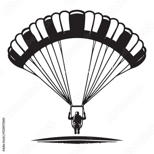 Parachutist descend gracefully using open parachute