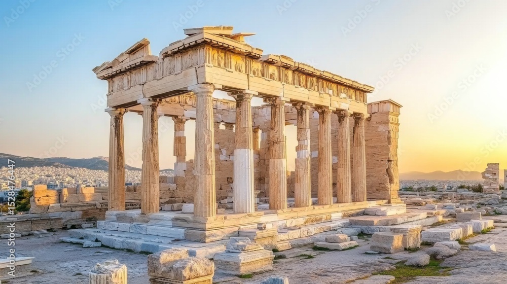 Obraz premium The Parthenon Ruins at Sunset in Athens, Greece