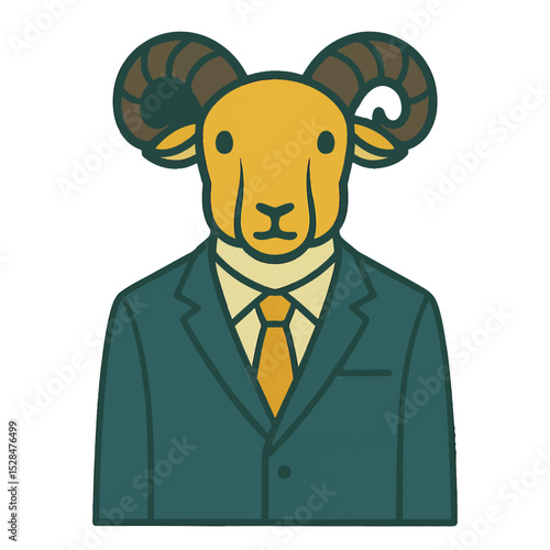 ram in a business suit animal vector on a white background
Vector animal in a suit on a white background