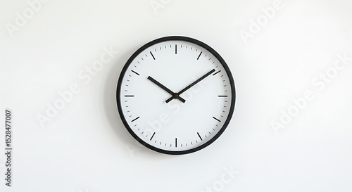 Wallpaper Mural Modern wall clock with minimalistic black and white design, isolated on white background — clean and simple home decor item with no branding Torontodigital.ca