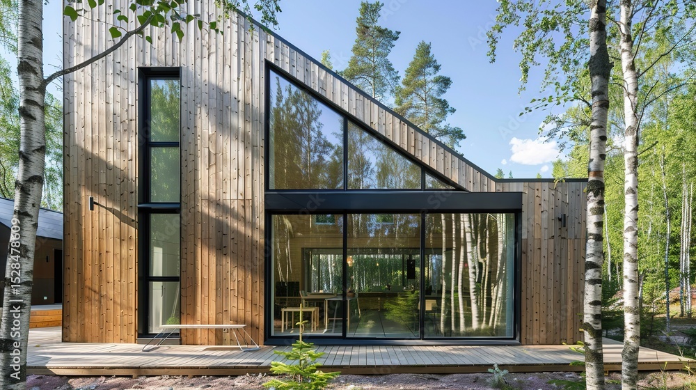 Obraz premium Exploring the Essence of Minimalist Scandinavian House Design: Clean Lines, Natural Tones, and Functional Elegance for Modern Living Spaces