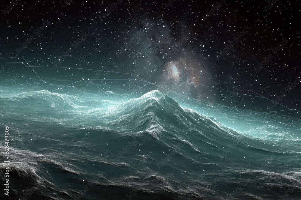 Fototapeta premium Vast, starlit waves of a celestial sea.
