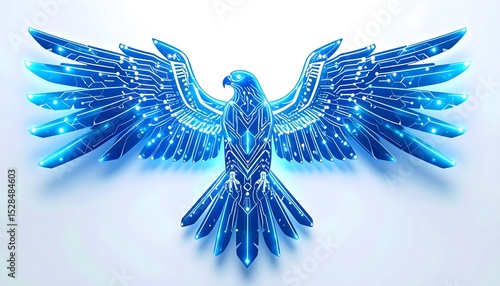 Tech eagle design with circuit wings high resolution photo