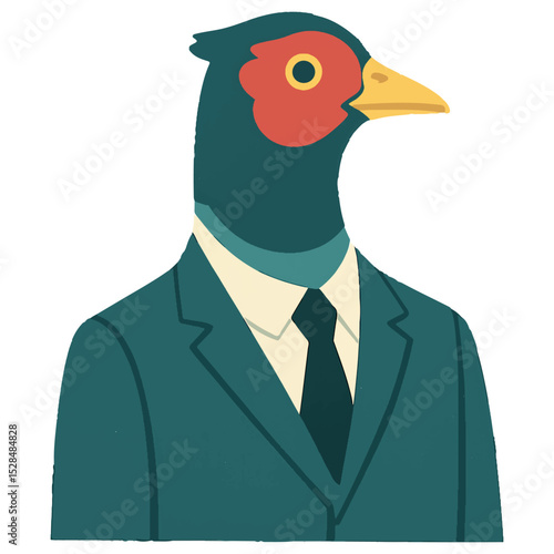 pheasant in a business suit animal vector on a white background
Vector animal in a suit on a white background