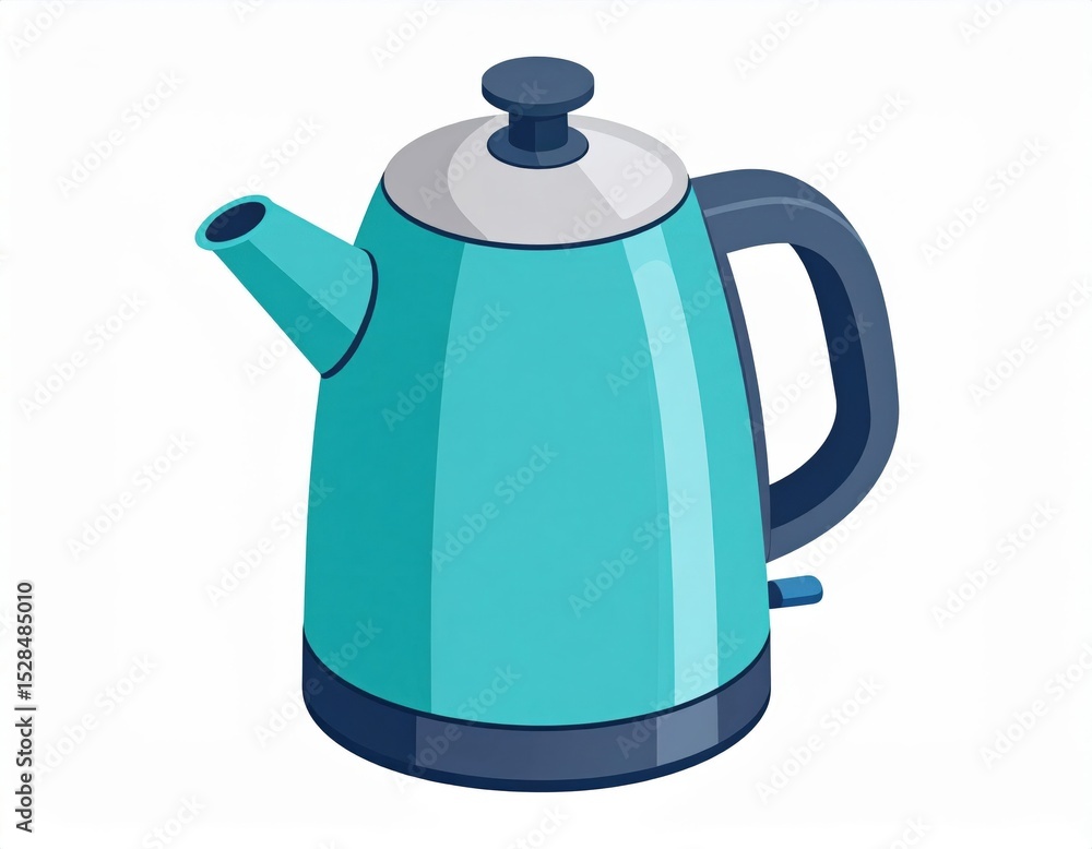 Fototapeta premium Teal Electric Kettle Illustration