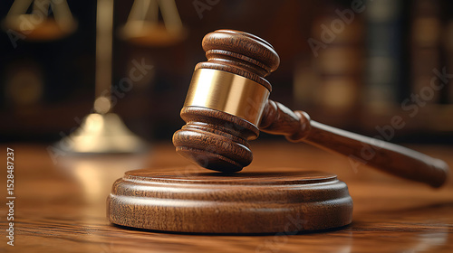 Gavel on Sound Block Symbol of Justice and Law