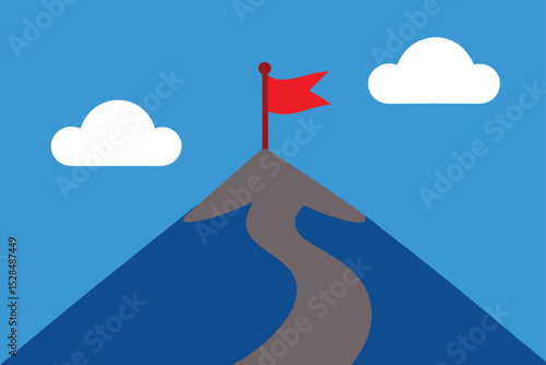 A Symbolic Path to Success and Achievement Vector Illustration Background.