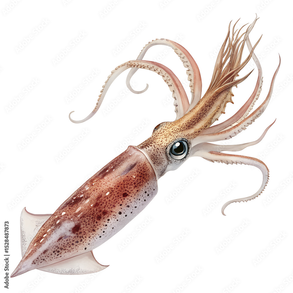 Fototapeta premium Fresh Squid isolated on white background