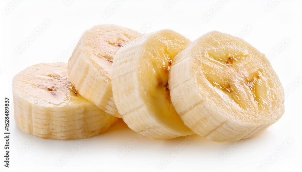 delicious banana slices isolated on white background delicious banana slices isolated on white background