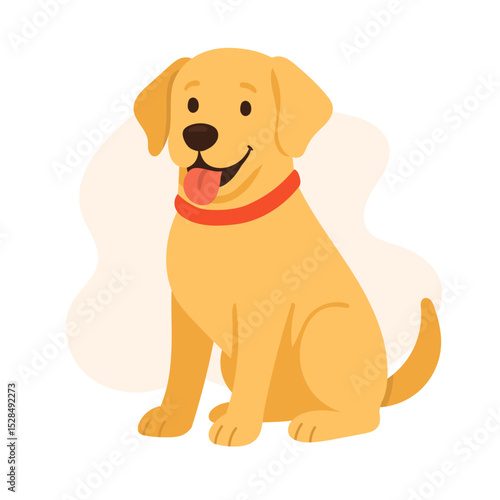 A cheerful labrador retriever sits peacefully with a wagging tail in a warm and inviting indoor space, soaking up the afternoon sun.labrador, retriever, dog, pet, happy, friendly, indoor, cozy, sunny,