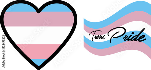 Transgender Pride Flag Formed into Awareness Ribbon Shape