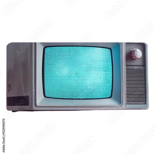 Retro television set with static screen vintage tv old television antique television analog tv broadcasting