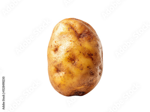 Single russet potato isolated on black background, Isolated On Transparent Background