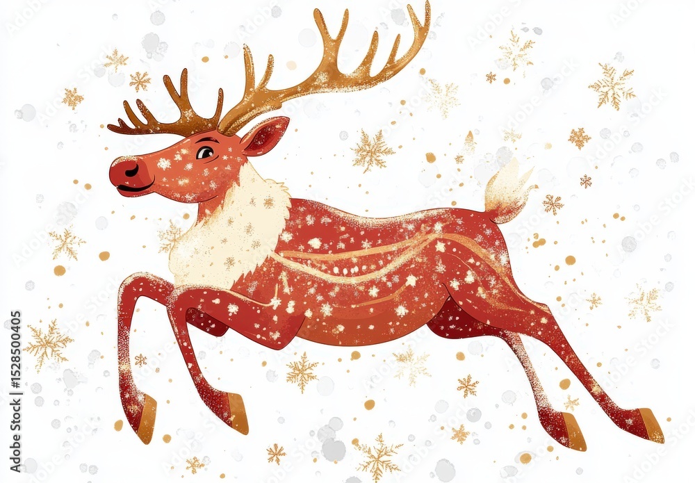 Santa's reindeer as element on transparent background Santa's reindeer as element on transparent background